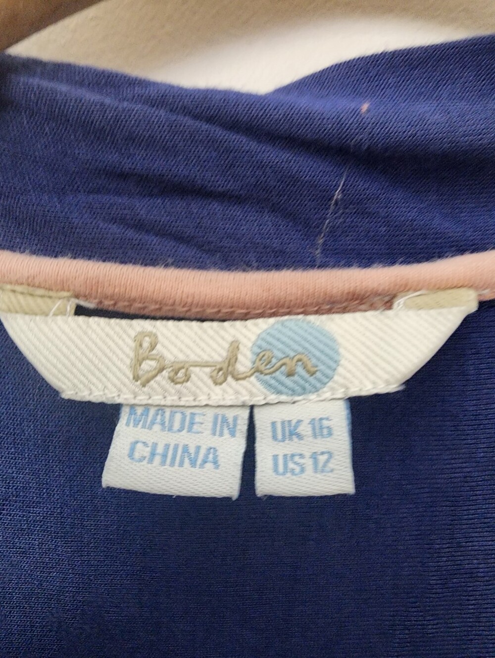 Boden Faux Wrap Blue Top Size 12 - Picture 5 of 6